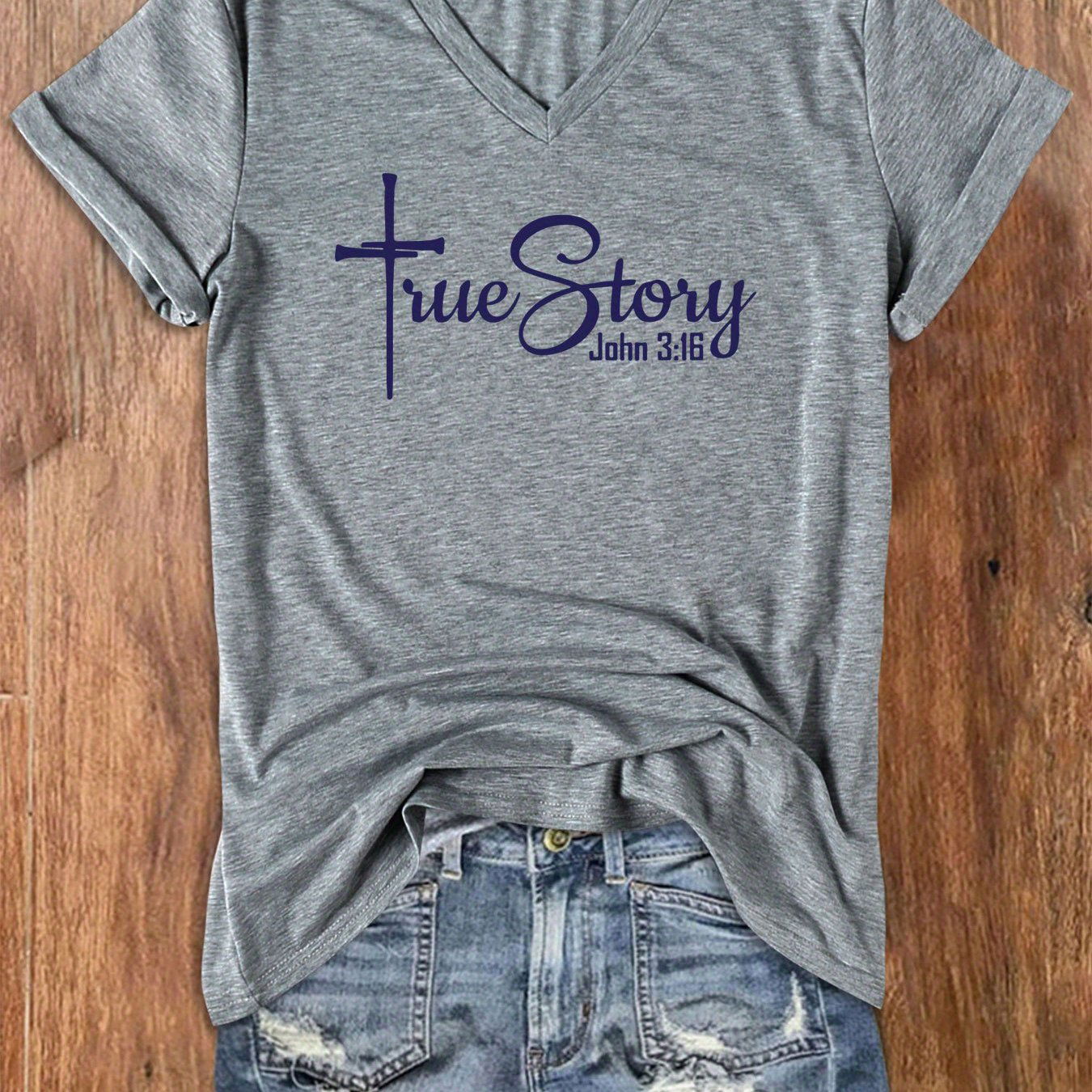 John 3:16 True Story Women's Christian T-shirt - ClaimedbyGodDesigns