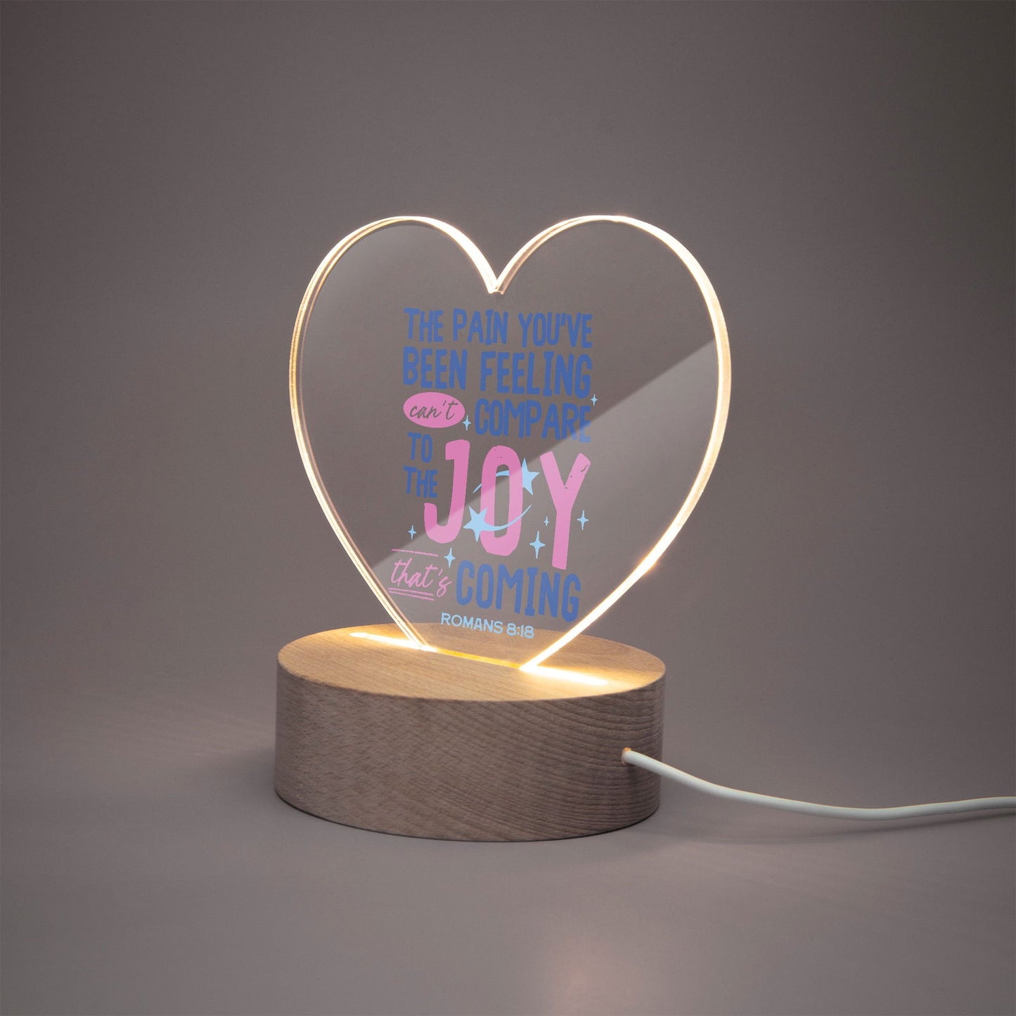 Joy Is Coming Christian Acrylic Plaque with Stand - Heart - ClaimedbyGodDesigns