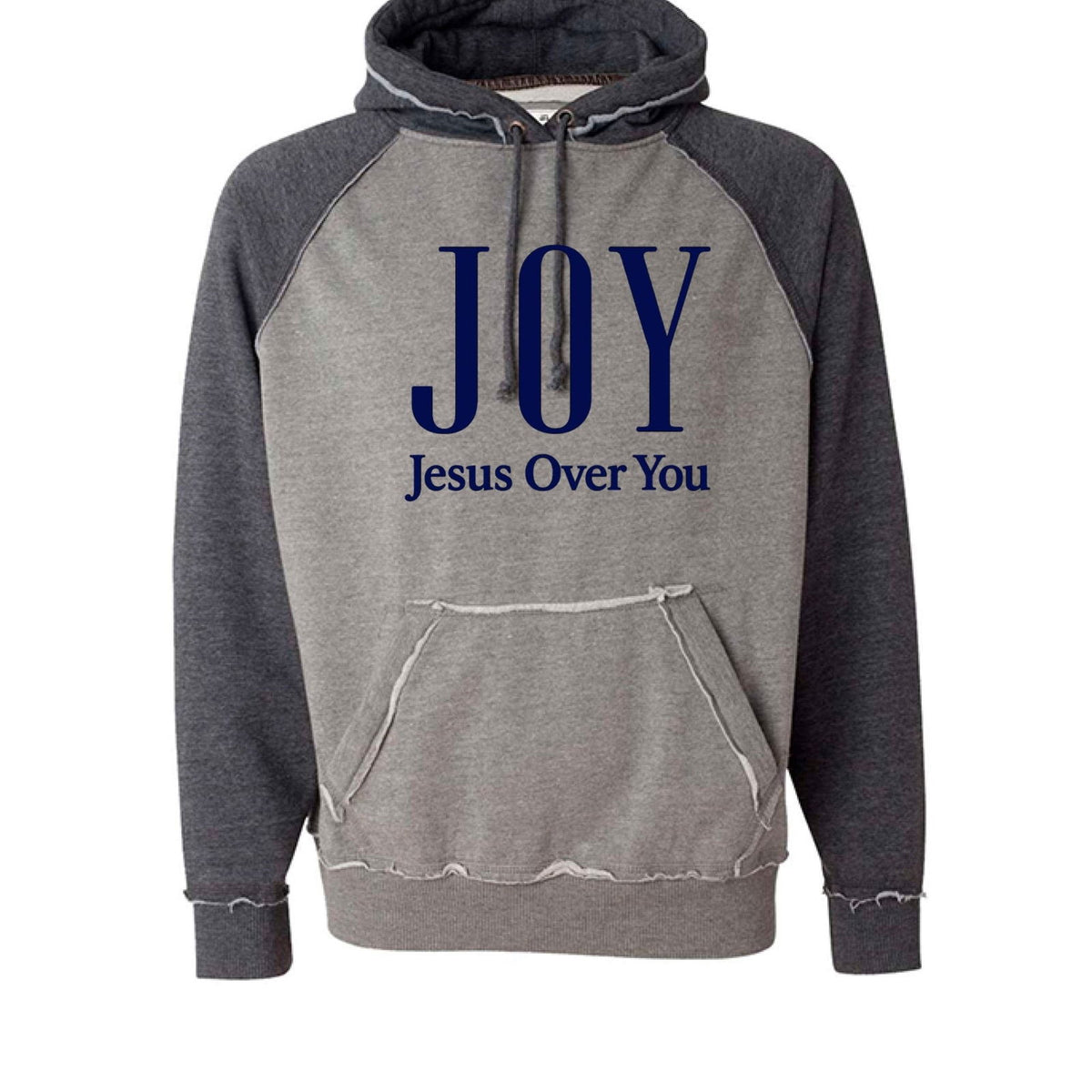 Joy Jesus Over You Unisex Christian Vintage Heather Pullover Hooded Sweatshirt - ClaimedbyGodDesigns