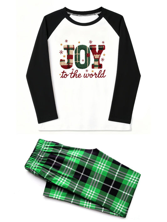Joy To The World Unisex Adult Christian Christmas Plaid Pajamas - ClaimedbyGodDesigns