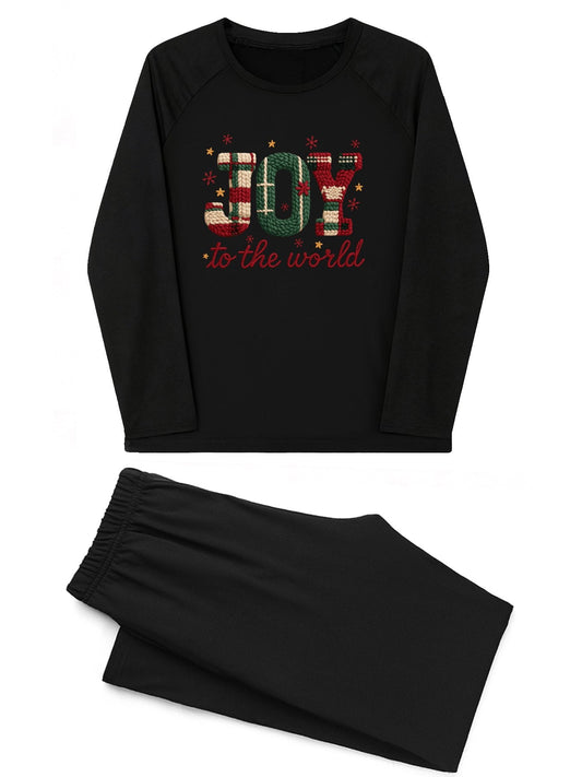 Joy To The World Unisex Adult Christian Christmas Plaid Pajamas - ClaimedbyGodDesigns