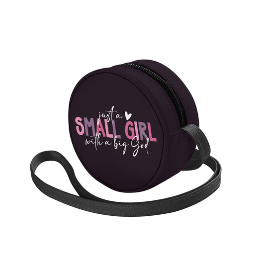 Just A Small Girl Christian Kids PU Small Round Bag Children Purse - ClaimedbyGodDesigns