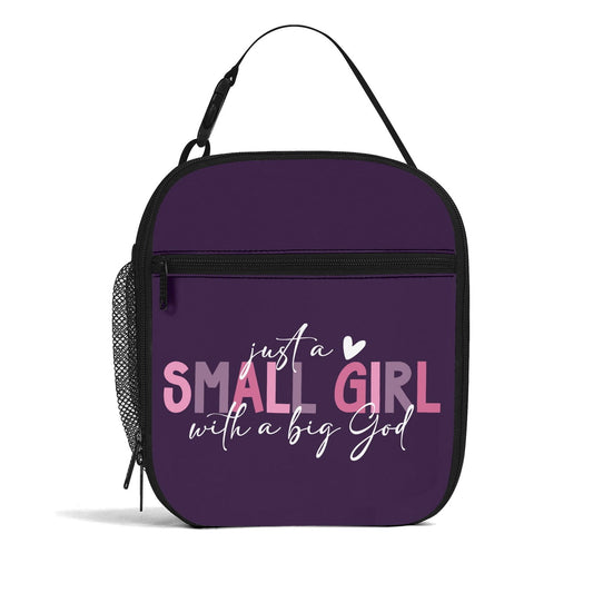 Just A Small Girl Insulated Christian Lunch Box for Kids - ClaimedbyGodDesigns
