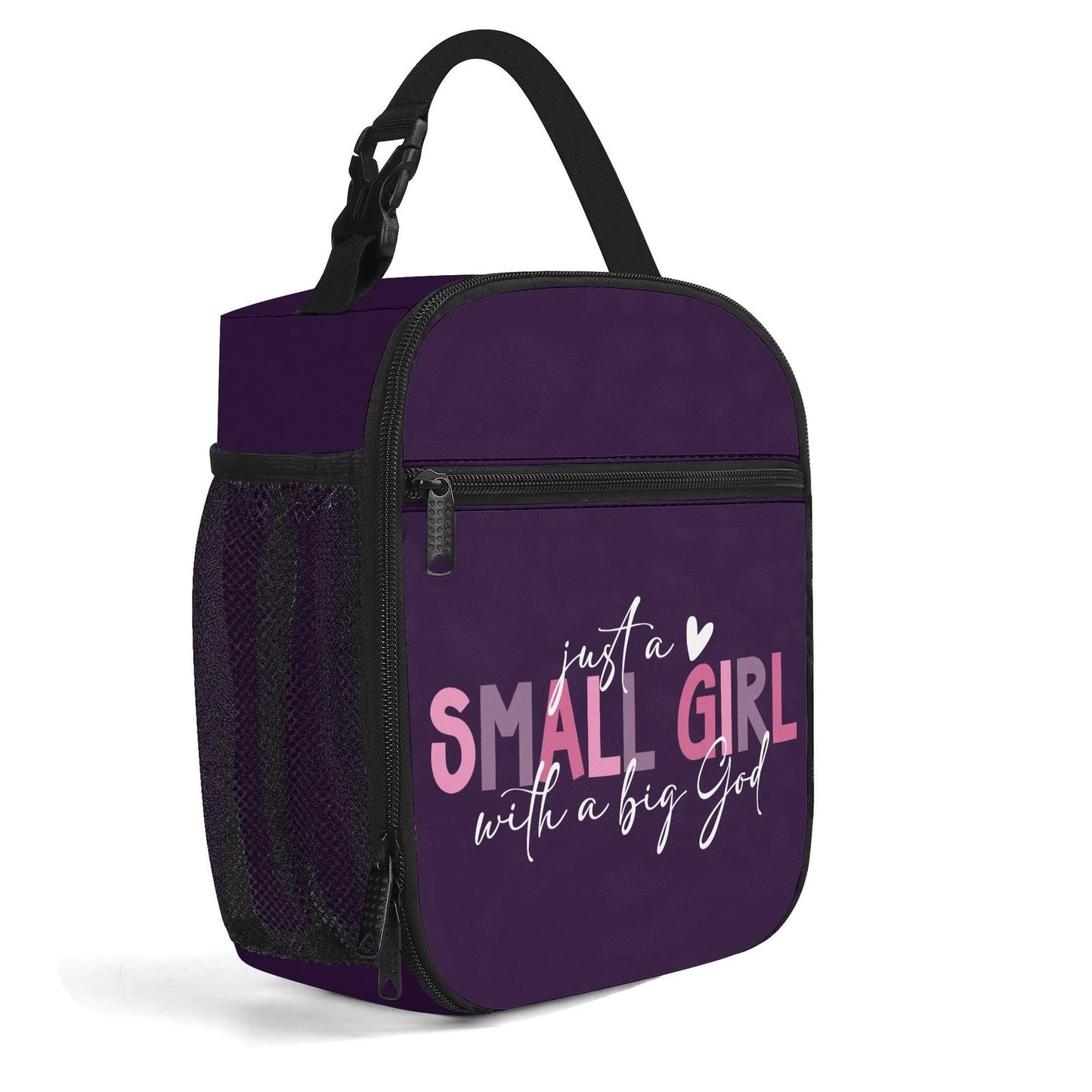 Just A Small Girl Insulated Christian Lunch Box for Kids - ClaimedbyGodDesigns