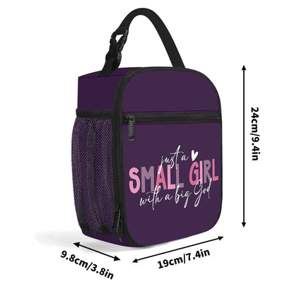 Just A Small Girl Insulated Christian Lunch Box for Kids - ClaimedbyGodDesigns