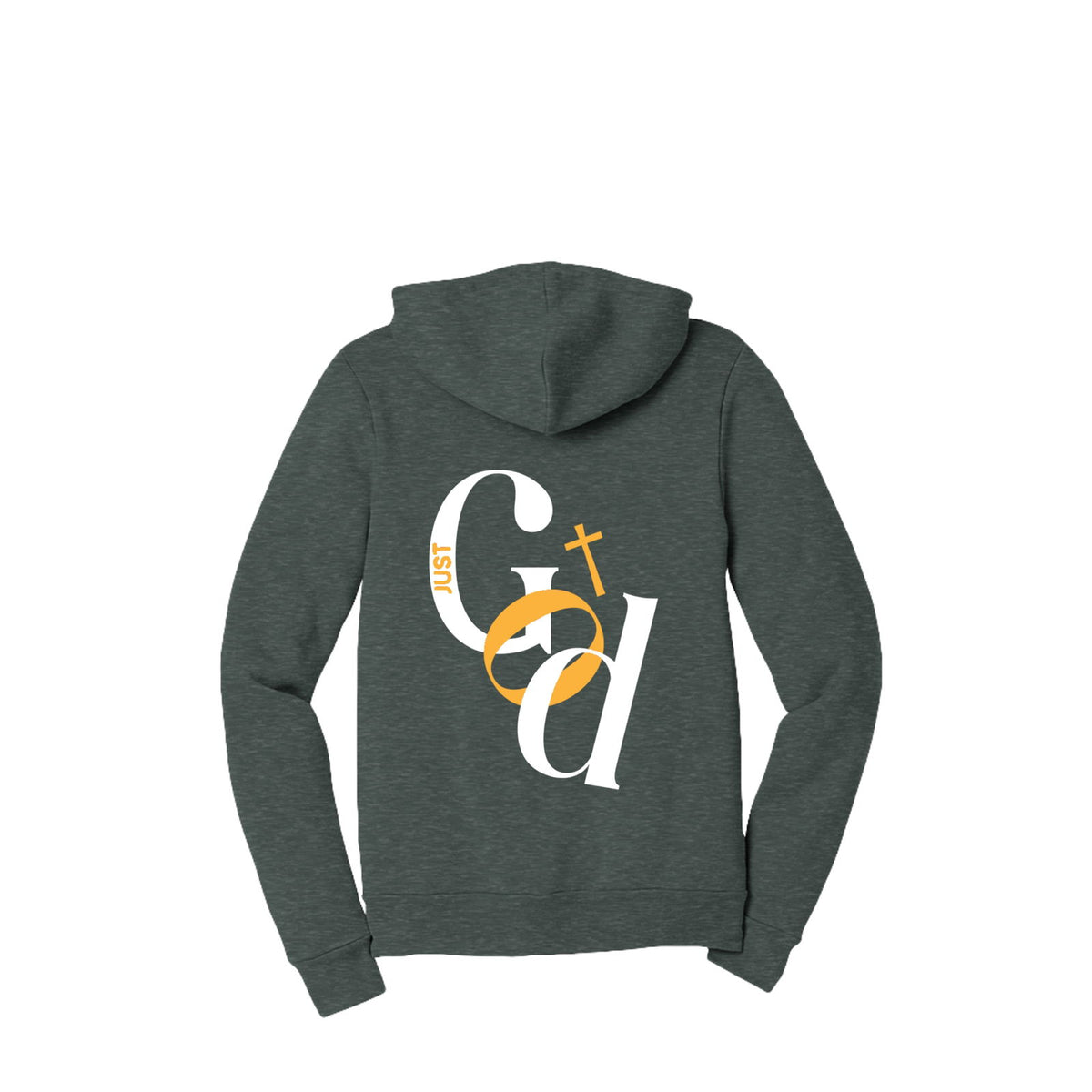 Just God Unisex Christian Full-Zip Hooded Sweatshirt - ClaimedbyGodDesigns