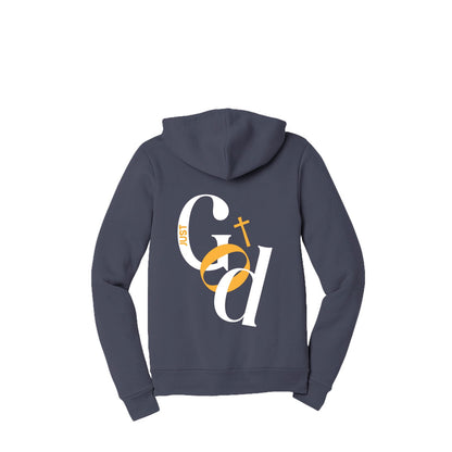 Just God Unisex Christian Full-Zip Hooded Sweatshirt - ClaimedbyGodDesigns