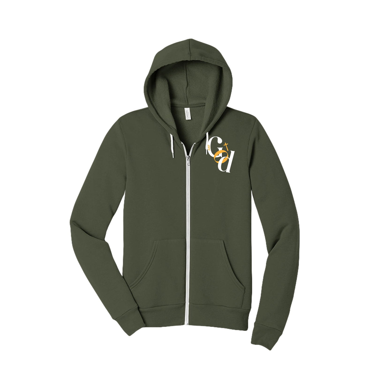 Just God Unisex Christian Full-Zip Hooded Sweatshirt - ClaimedbyGodDesigns