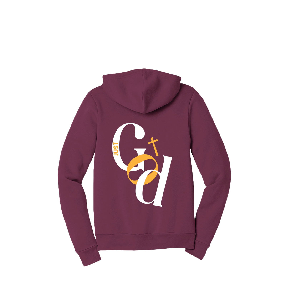 Just God Unisex Christian Full-Zip Hooded Sweatshirt - ClaimedbyGodDesigns