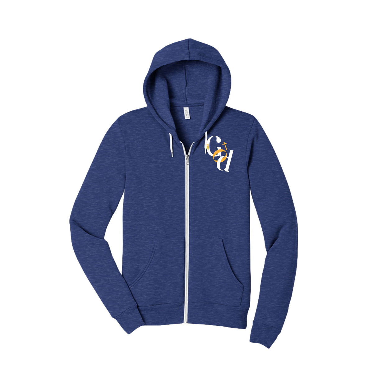 Just God Unisex Christian Full-Zip Hooded Sweatshirt - ClaimedbyGodDesigns