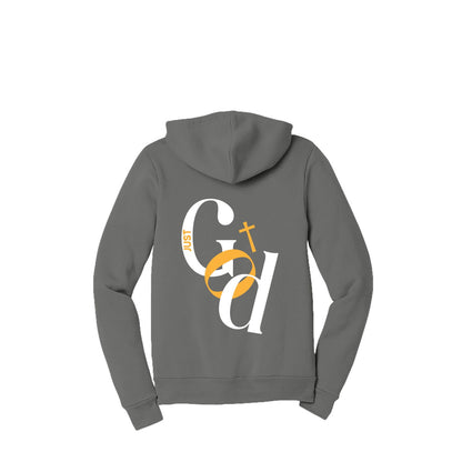 Just God Unisex Christian Full-Zip Hooded Sweatshirt - ClaimedbyGodDesigns