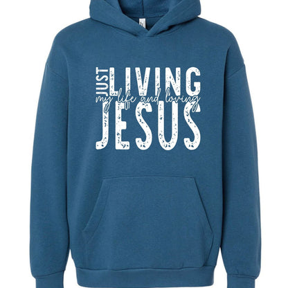 Just Loving Him Unisex Christian Pullover Hooded Sweatshirt - ClaimedbyGodDesigns