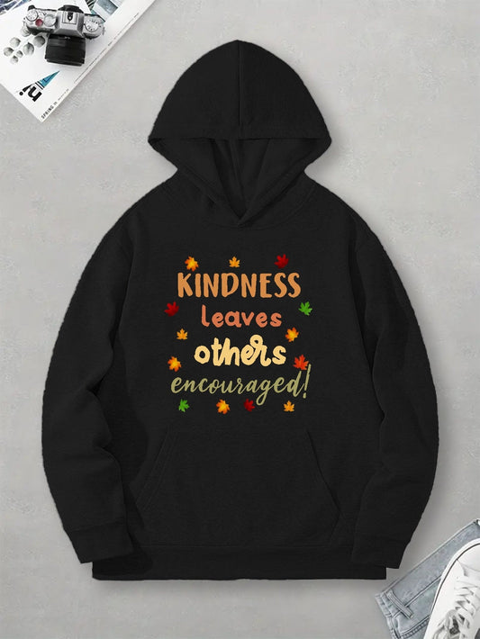 KINDNESS LEAVES OTHERS ENCOURAGED Women's Christian Pullover Hooded Sweatshirt - ClaimedbyGodDesigns