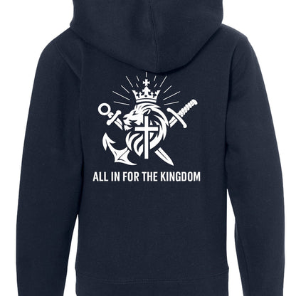 KINGDOM FORCES — SEAL DIVISION
Youth Full‑Zip Christian Hooded Sweatshirt - ClaimedbyGodDesigns