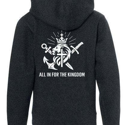 KINGDOM FORCES — SEAL DIVISION
Youth Full‑Zip Christian Hooded Sweatshirt - ClaimedbyGodDesigns