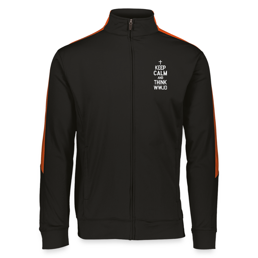 Keep Calm And Think WWJD Christian Sportswear Unisex 2.0 Medalist Jacket - ClaimedbyGodDesigns