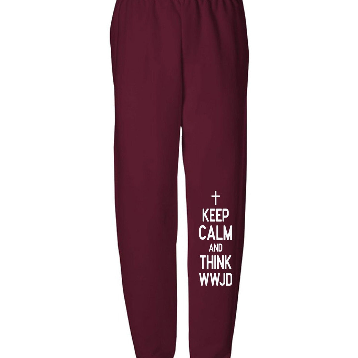Keep Calm And Think WWJD Youth Christian Sweatpants - ClaimedbyGodDesigns