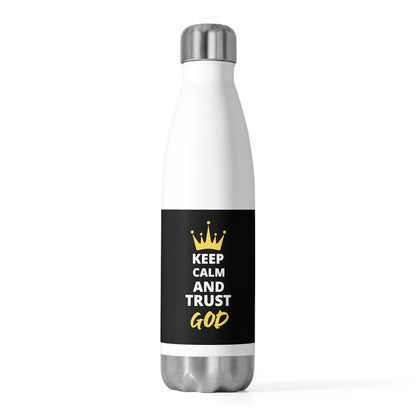 Keep Calm And Trust God Christian Insulated Bottle - ClaimedbyGodDesigns