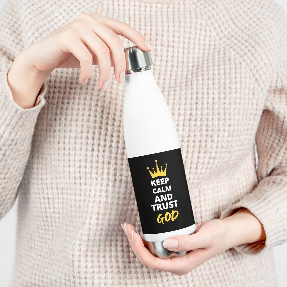 Keep Calm And Trust God Christian Insulated Bottle - ClaimedbyGodDesigns