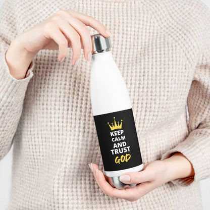 Keep Calm And Trust God Christian Insulated Bottle - ClaimedbyGodDesigns