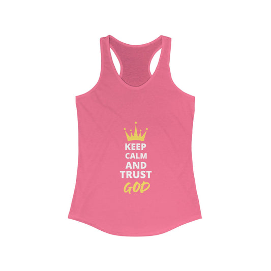 Keep Calm And Trust God Slim Fit Tank-top - ClaimedbyGodDesigns