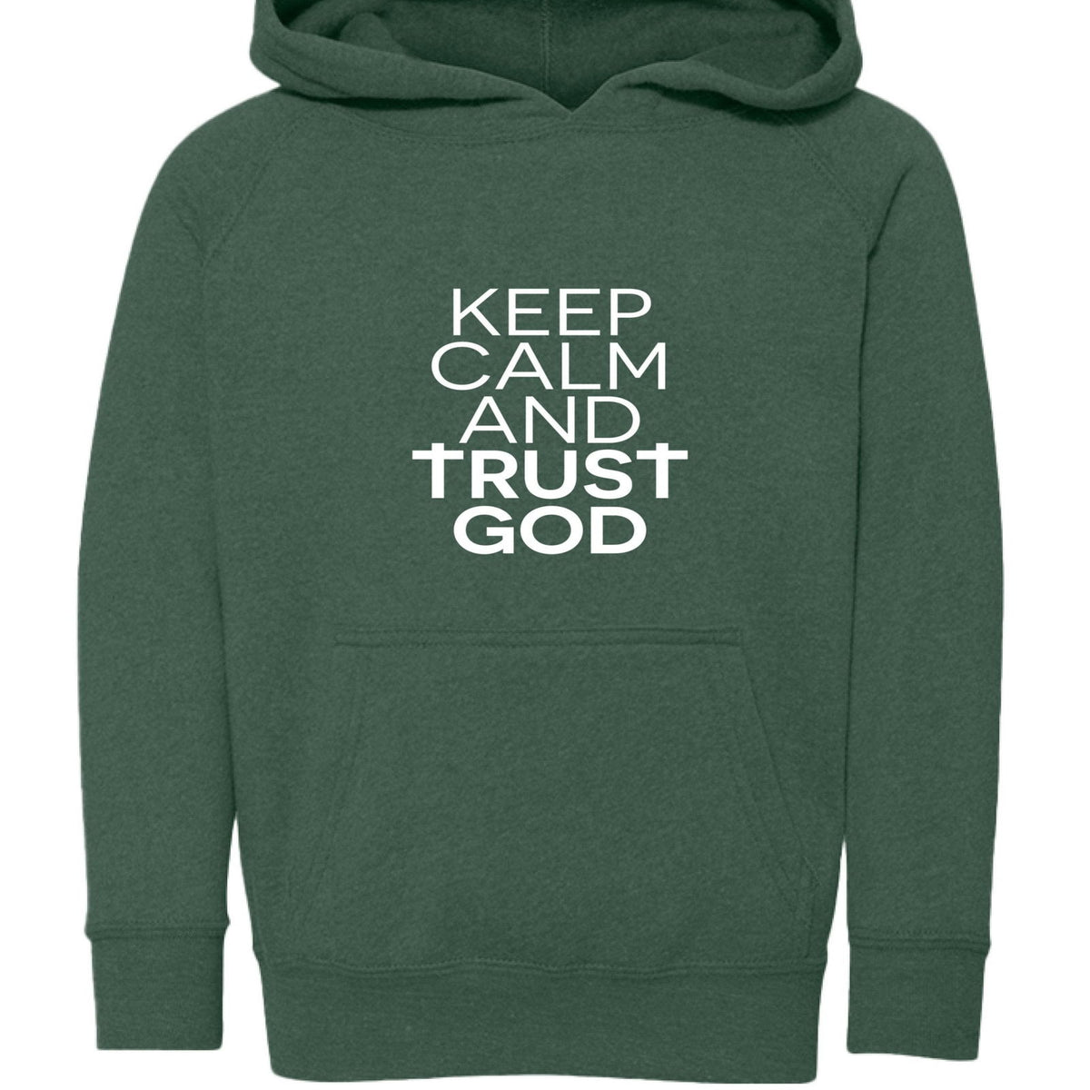 Keep Calm And Trust Him Toddler Christian Pullover Hooded Sweatshirt - ClaimedbyGodDesigns