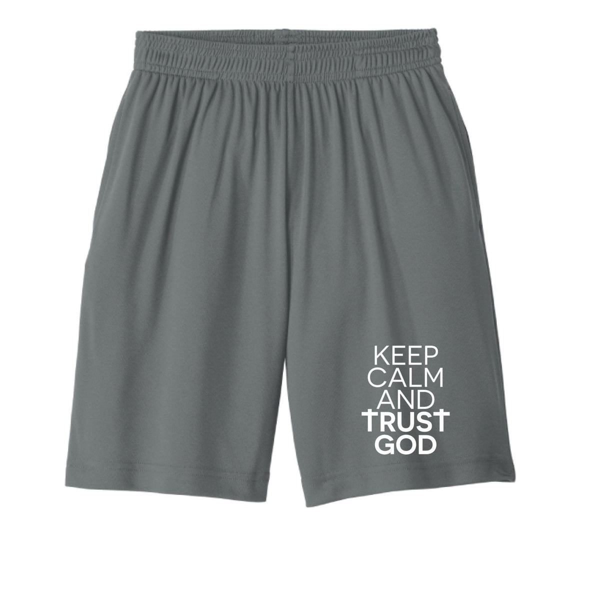 Keep Calm And Trust Him Youth Christian Shorts - ClaimedbyGodDesigns