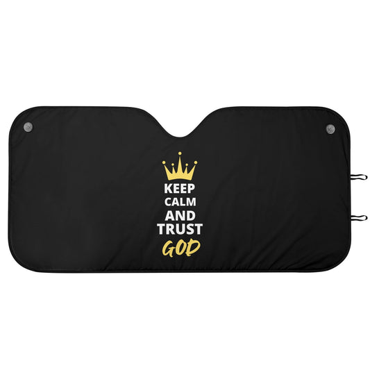 Keep Calm & Trust God Car Sunshade Christian Car Accessories - ClaimedbyGodDesigns