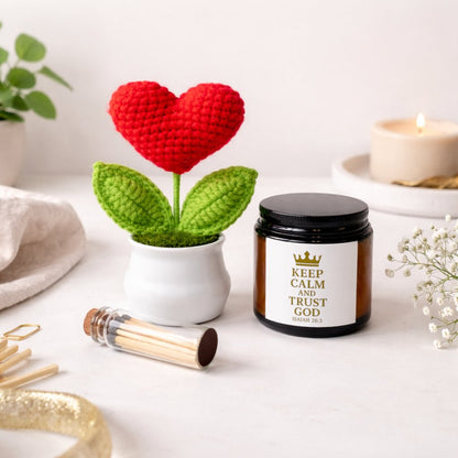 Keep Calm and Trust Him Sweet Heart Bloom Christian Gift Set - ClaimedbyGodDesigns