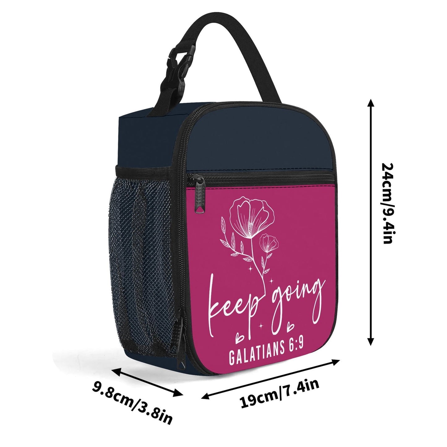 Keep Going Insulated Christian Lunch Box for Kids - ClaimedbyGodDesigns