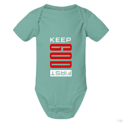 Keep Him First Christian Baby Jumpsuit - ClaimedbyGodDesigns