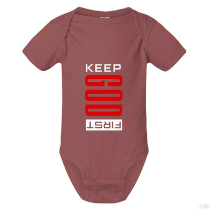 Keep Him First Christian Baby Jumpsuit - ClaimedbyGodDesigns