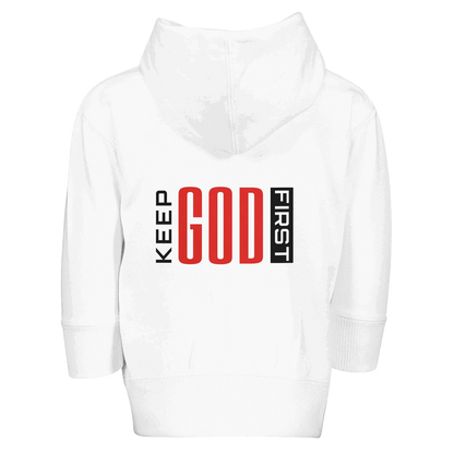 Keep Him First Christian Toddler Zip Fleece Hooded Sweatshirt - ClaimedbyGodDesigns