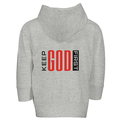 Keep Him First Christian Toddler Zip Fleece Hooded Sweatshirt - ClaimedbyGodDesigns