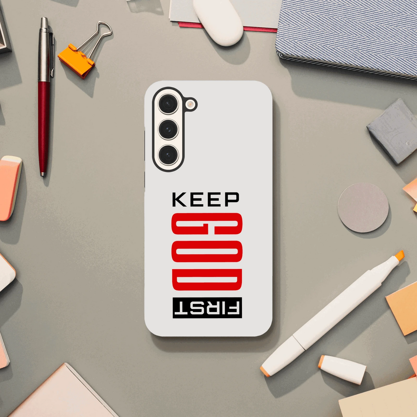 Keep Him First Christian Tough Phone Case For Samsung Galaxy - ClaimedbyGodDesigns