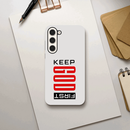 Keep Him First Christian Tough Phone Case For Samsung Galaxy - ClaimedbyGodDesigns