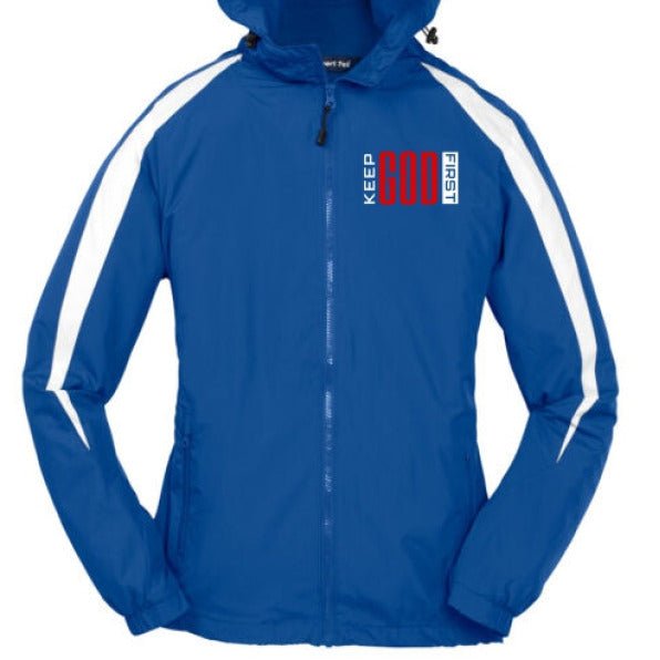 Keep Him First Youth Christian Fleece-Lined Colorblock Jacket - ClaimedbyGodDesigns