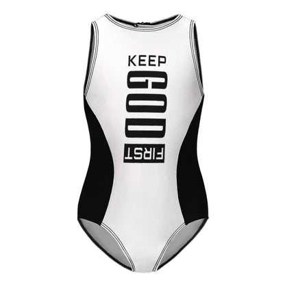 Keep Him First Youth Christian Swimsuit - ClaimedbyGodDesigns