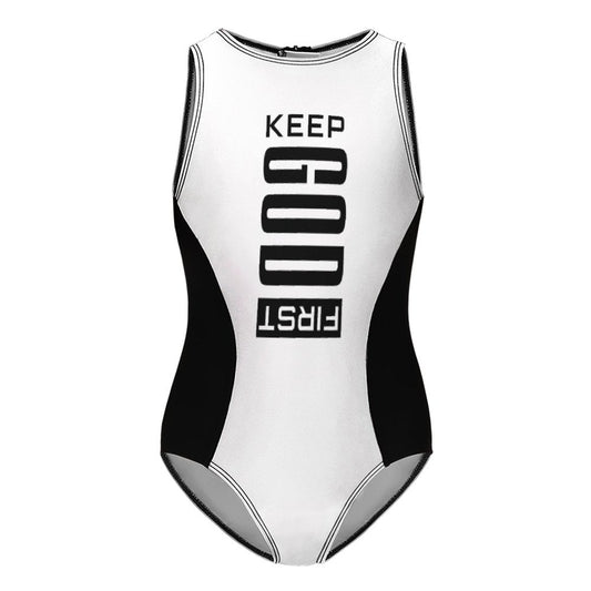 Keep Him First Youth Christian Swimsuit - ClaimedbyGodDesigns