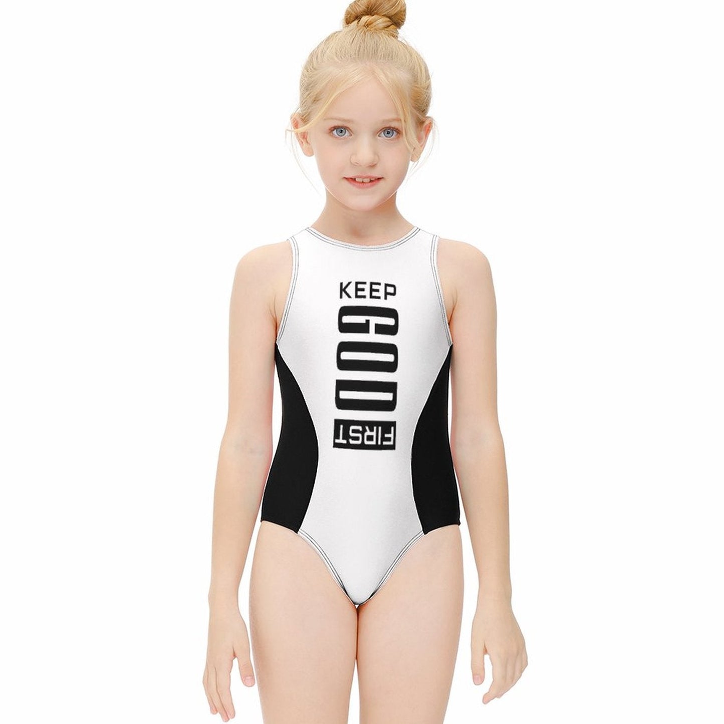 Keep Him First Youth Christian Swimsuit - ClaimedbyGodDesigns