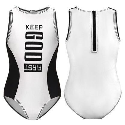 Keep Him First Youth Christian Swimsuit - ClaimedbyGodDesigns
