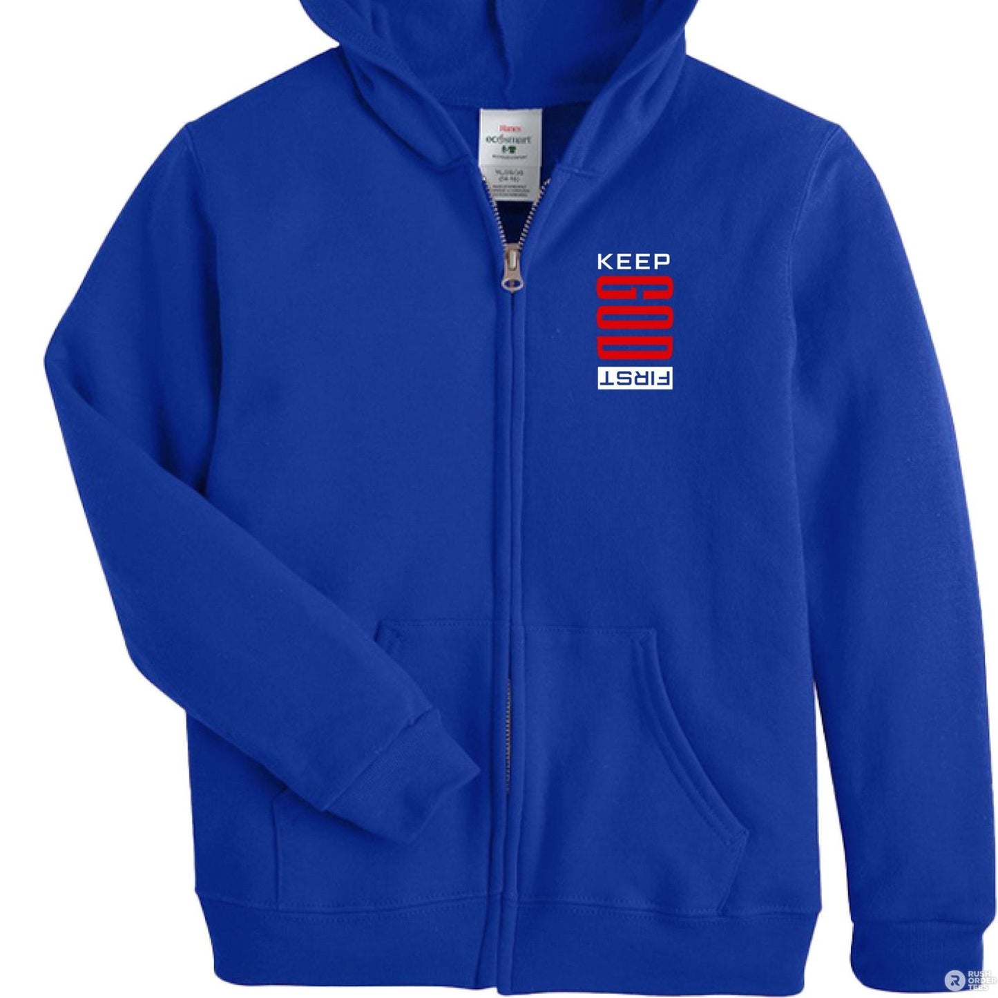 Keep Him First Youth Full-Zip Hooded Sweatshirt - ClaimedbyGodDesigns