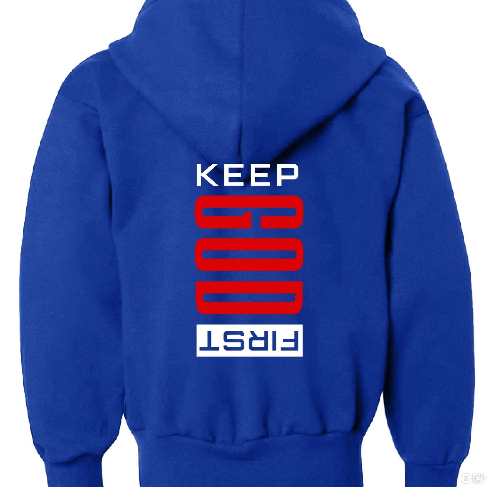 Keep Him First Youth Full-Zip Hooded Sweatshirt - ClaimedbyGodDesigns