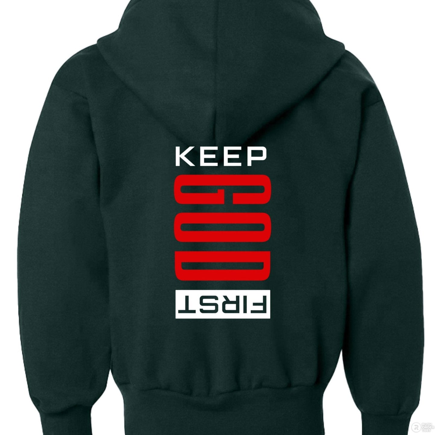 Keep Him First Youth Full-Zip Hooded Sweatshirt - ClaimedbyGodDesigns