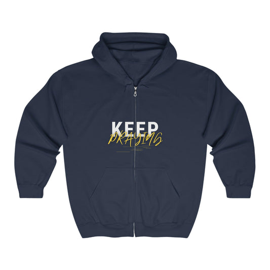 Keep Praying Christian Unisex Heavy Blend Full Zip Hooded Sweatshirt - ClaimedbyGodDesigns