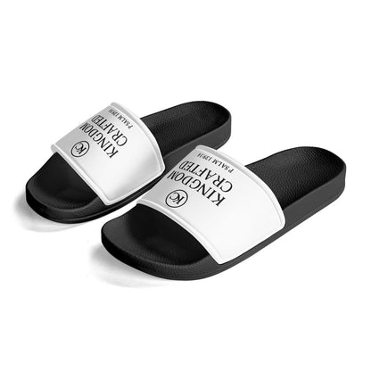 Kingdom Crafted Christian Kids PVC Black and White House Slides Sandals Slippers - ClaimedbyGodDesigns