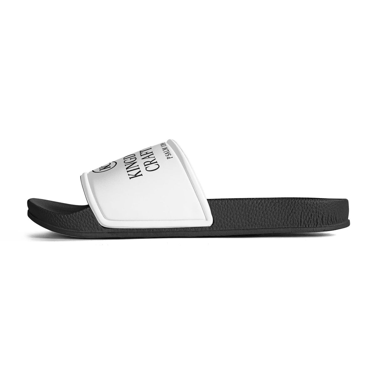 Kingdom Crafted Christian Kids PVC Black and White House Slides Sandals Slippers - ClaimedbyGodDesigns