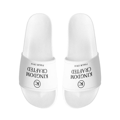 Kingdom Crafted Christian Kids PVC Black and White House Slides Sandals Slippers - ClaimedbyGodDesigns