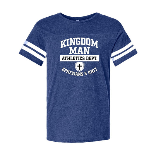 Kingdom Man Ephesians 5 Unit Men's Christian Football Fine Jersey T-shirt - ClaimedbyGodDesigns