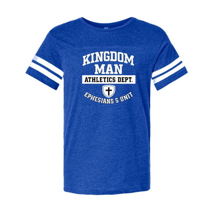 Kingdom Man Ephesians 5 Unit Men's Christian Football Fine Jersey T-shirt - ClaimedbyGodDesigns